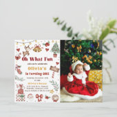 Oh wat een leuke kerstman verjaardag foto kaart (Staand voorkant)