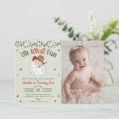 Oh wat een leuke kerstman verjaardag foto kaart (Staand voorkant)