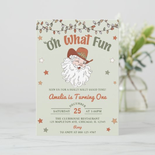 Oh wat een leuke kerstman verjaardag kaart (Staand voorkant)