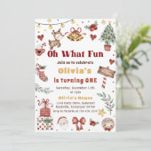 Oh wat een leuke Kerstmis Santa rendier verjaardag Kaart (Staand voorkant)