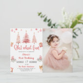 Oh Wat een leuke kerstroze boom Verjaardag Foto Kaart (Staand voorkant)