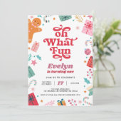 Oh Wat een leuke kerstroze verjaardag Kaart (Staand voorkant)