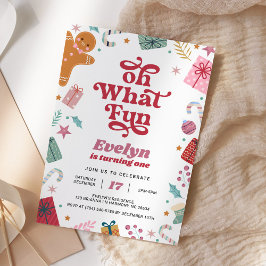 Oh Wat een leuke kerstroze verjaardag Kaart