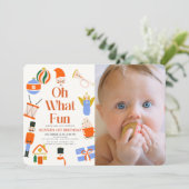 Oh wat een leuke kerstvakantie 1e verjaardag kaart (Staand voorkant)