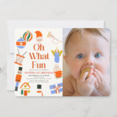 Oh wat een leuke kerstvakantie 1e verjaardag kaart (Voorkant)