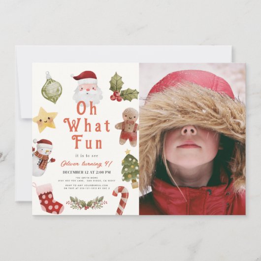 Oh wat een leuke kerstvakantie Kerstman Verjaardag Kaart (Voorkant)