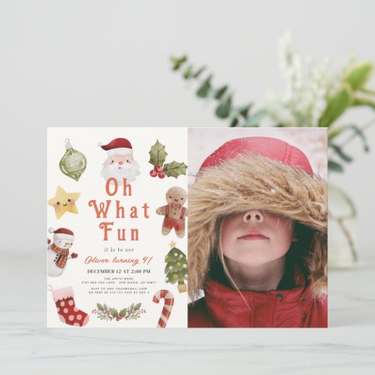 Oh wat een leuke kerstvakantie Kerstman Verjaardag Kaart (Staand voorkant)