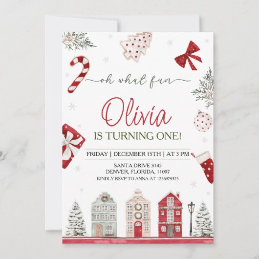 Oh wat een leuke kerstverjaardag kaart (Voorkant)