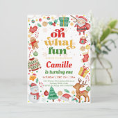 Oh wat een leuke kerstverjaardag kaart (Staand voorkant)