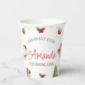 Oh wat een leuke kerstverjaardag papieren bekers (Voorkant)