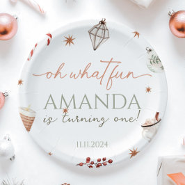 Oh wat een leuke kerstverjaardag papieren bordje