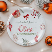 Oh wat een leuke kerstverjaardag papieren bordje