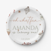 Oh wat een leuke kerstverjaardag papieren bordje (Voorkant)