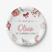 Oh wat een leuke kerstverjaardag papieren bordje (Voorkant)