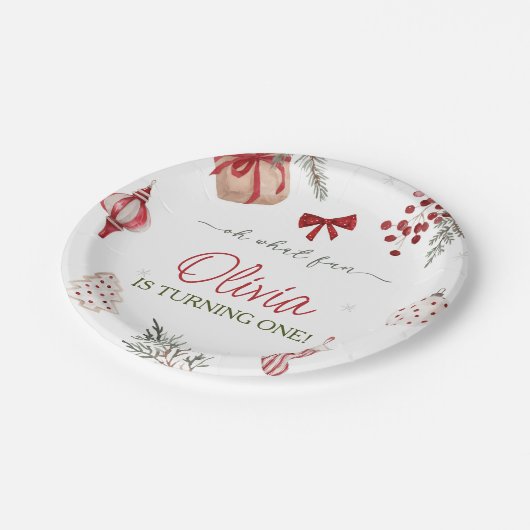 Oh wat een leuke kerstverjaardag papieren bordje (Gekanteld)