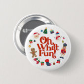 Oh wat een leuke kerstverjaardag ronde button 5,7 cm (Voorkant /achterkant)