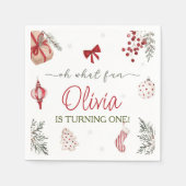 Oh wat een leuke kerstverjaardag servet (Voorkant)