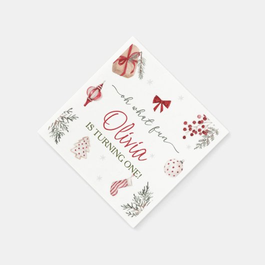 Oh wat een leuke kerstverjaardag servet (Hoek)