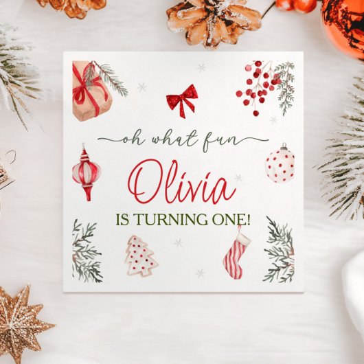 Oh wat een leuke kerstverjaardag servet