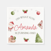 Oh wat een leuke kerstverjaardag servet (Voorkant)