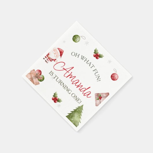 Oh wat een leuke kerstverjaardag servet (Hoek)