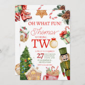 Oh wat een leuke kerstwinter Tweede verjaardag Kaart (Voorkant / Achterkant)