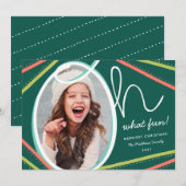 Oh Wat een leuke, moderne, kleurrijke groene foto Feestdagenkaart (Voorkant / Achterkant)