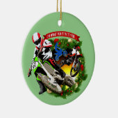 Oh Wat een leuke motorcross Kerstmis Keramisch Ornament (Rechts)