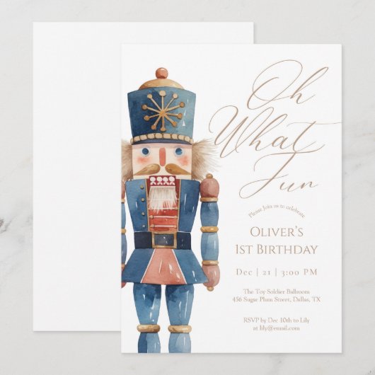 Oh wat een leuke notenkraker 1e verjaardag uitnodi bedankkaart (Voorkant / Achterkant)