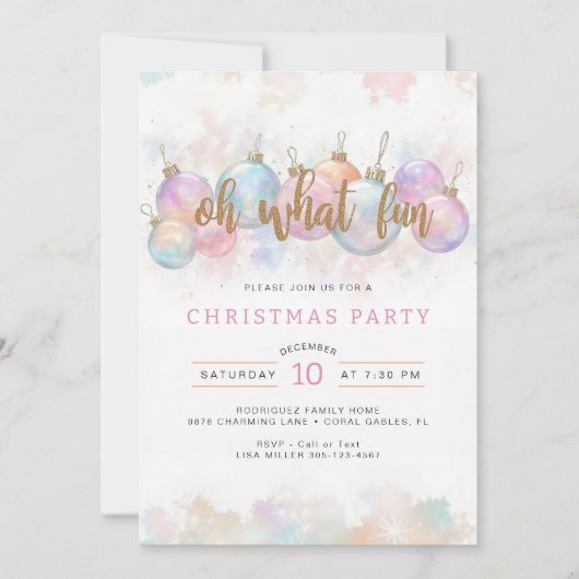 Oh wat een leuke pastel kerstfeest uitnodiging (Voorkant)