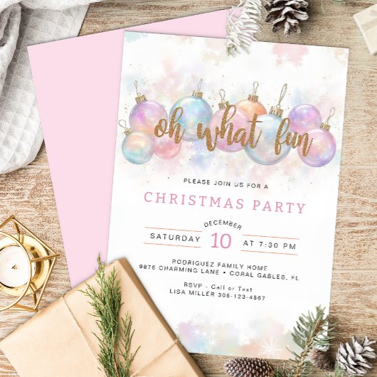Oh wat een leuke pastel kerstfeest uitnodiging