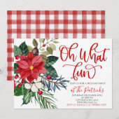 Oh wat een leuke poinsettia feestuitnodiging kaart (Voorkant / Achterkant)