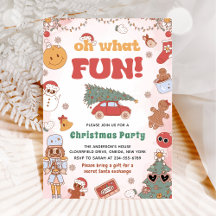 Oh wat een leuke retro kerstfeest uitnodiging
