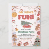 Oh wat een leuke retro kerstfeest uitnodiging (Voorkant)