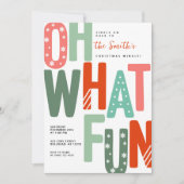 Oh wat een leuke retro kleurrijke kerstvakantie kaart (Voorkant)