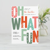 Oh wat een leuke retro kleurrijke kerstvakantie kaart (Staand voorkant)