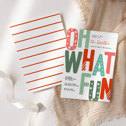 Oh wat een leuke retro kleurrijke kerstvakantie kaart