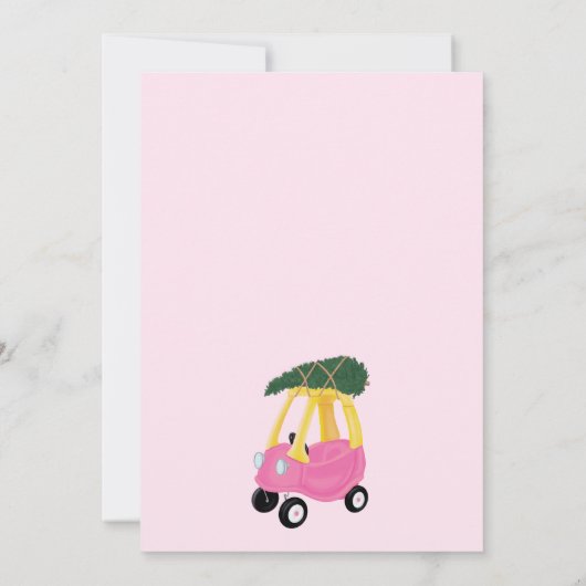 Oh wat een leuke roze auto meisje 1e verjaardagsui kaart (Achterkant)