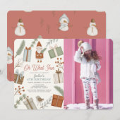 Oh Wat een leuke Santa Holiday Meisje Verjaardag F Kaart (Voorkant / Achterkant)