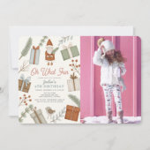 Oh Wat een leuke Santa Holiday Meisje Verjaardag F Kaart (Voorkant)