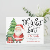 Oh wat een leuke Santa Holiday Party uitnodiging (Staand voorkant)