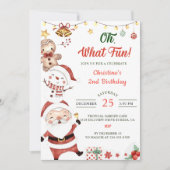 Oh Wat een leuke Santa Sneeuwman Kerstmis verjaard Kaart (Voorkant)