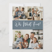 Oh Wat Een Leuke Script Kerst Foto Lei Blauwe Feestdagenkaart (Voorkant)