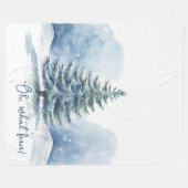 Oh wat een leuke sneeuw bedekte altijdgroene boom fleece deken (Voorkant (Horizontaal))