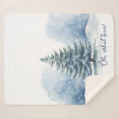 Oh wat een leuke sneeuw bedekte altijdgroene boom sherpa deken (Voorkant (horizontaal))