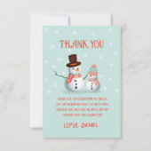 Oh wat een leuke sneeuwpop verjaardag bedankkaart (Voorkant)