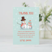 Oh wat een leuke sneeuwpop verjaardag bedankkaart (Staand voorkant)