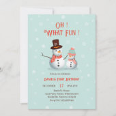 Oh wat een leuke sneeuwpop verjaardag kaart (Voorkant)