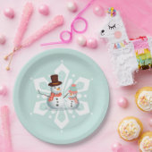 Oh wat een leuke sneeuwpop verjaardag papieren bordje (Feest)