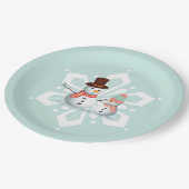 Oh wat een leuke sneeuwpop verjaardag papieren bordje (Gekanteld)